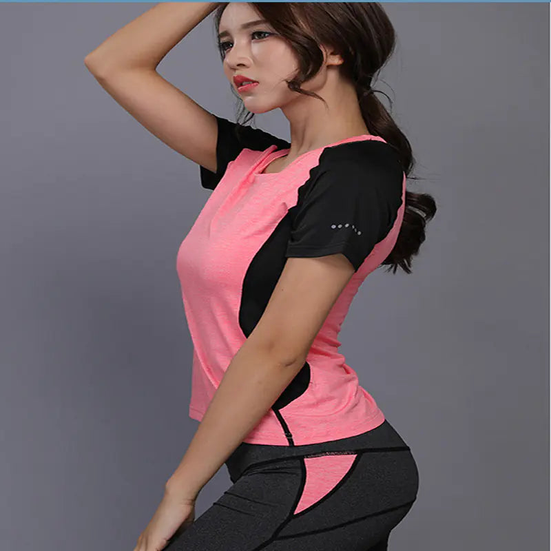 Women's Yoga T-Shirt - Short Sleeve Quick-Dry Fitness