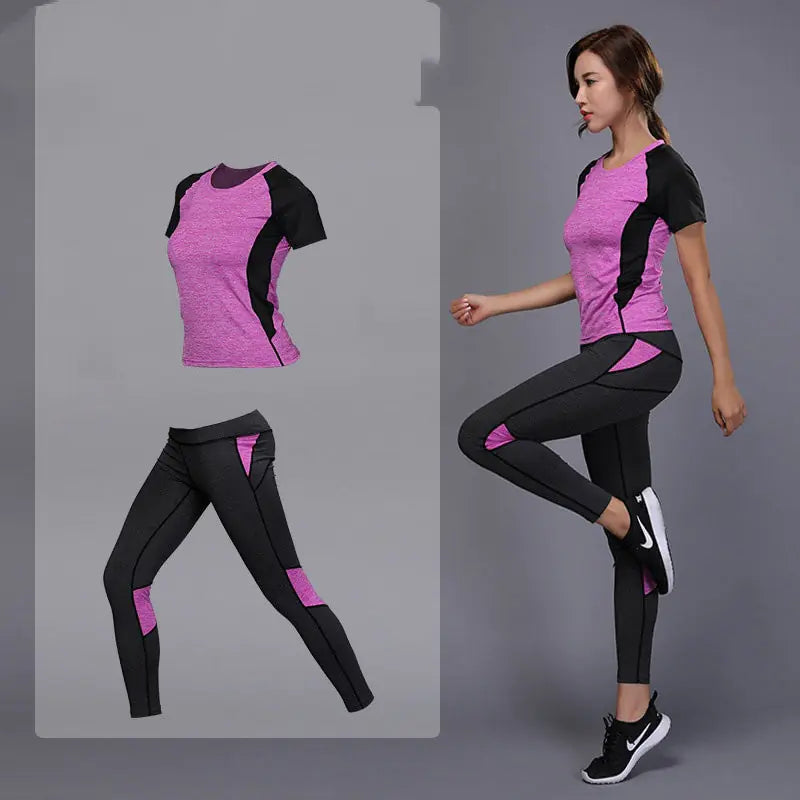 Women's Yoga T-Shirt - Short Sleeve Quick-Dry Fitness