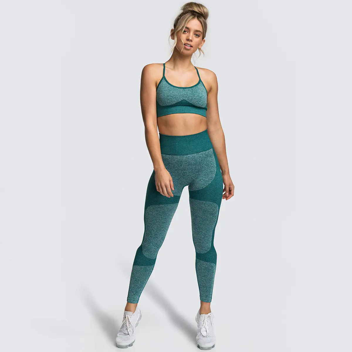 Women's Seamless Yoga Tank Top and Sports Bra Set