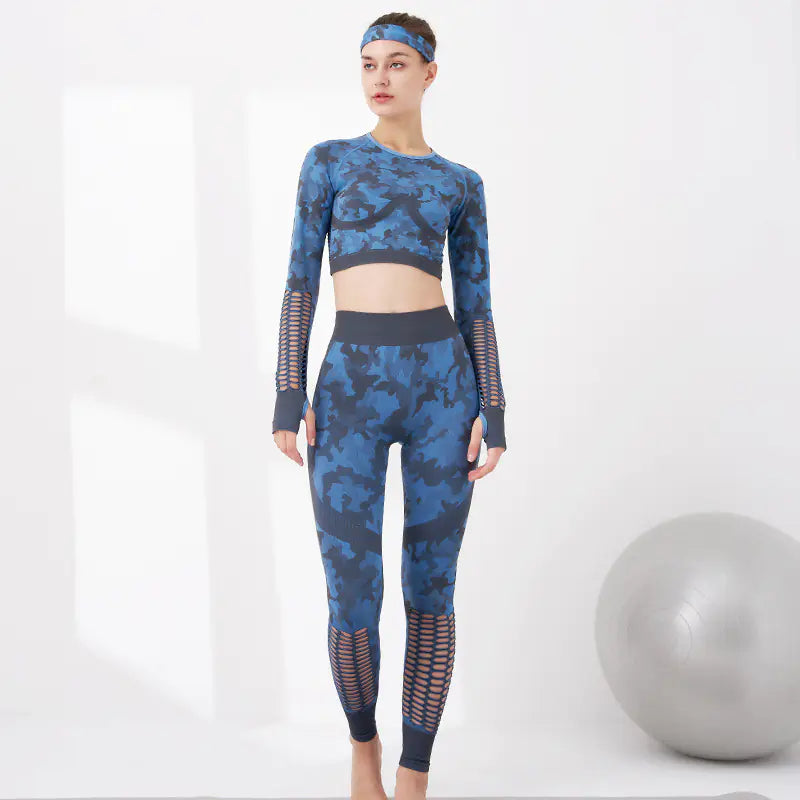 Camouflage Yoga Set for Women - Seamless Fitness Outfit