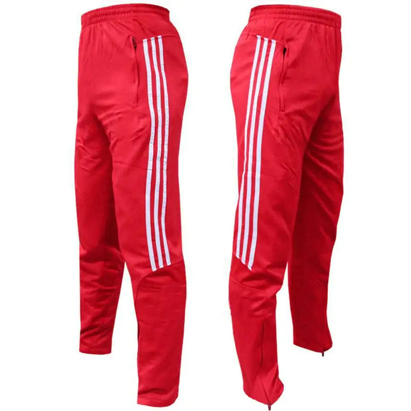 Three-Bar Zipper Color Matching Training Pants for Fall