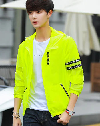 Men's Spring Autumn Hoodie Printed Jacket (Korean Style)