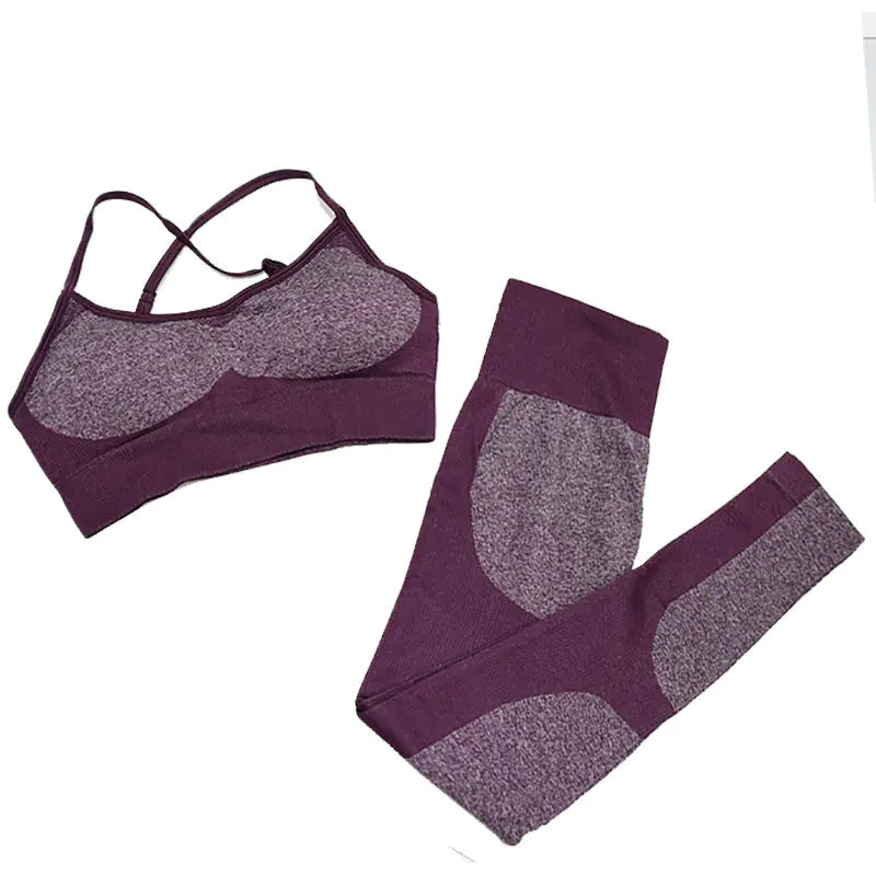 Women's Seamless Yoga Tank Top and Sports Bra Set