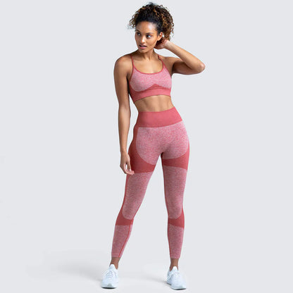 Women's Seamless Yoga Tank Top and Sports Bra Set