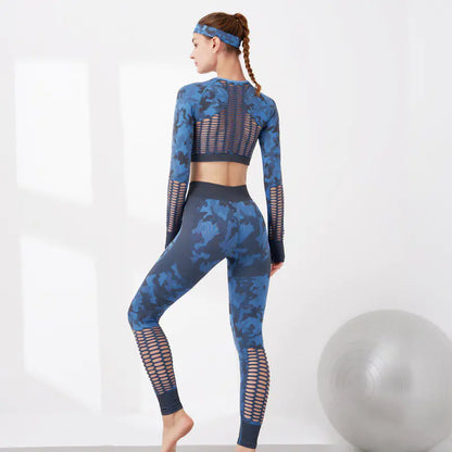 Camouflage Yoga Set for Women - Seamless Fitness Outfit