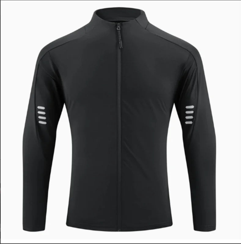 Men's Compression Long Sleeve Running Jacket with Stand Collar