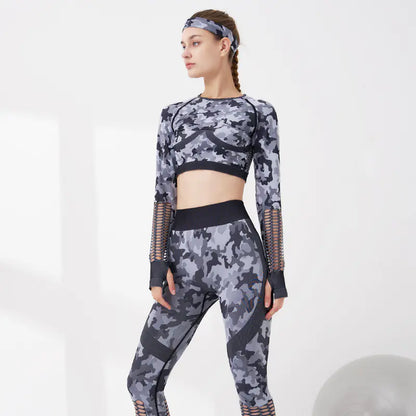 Camouflage Yoga Set for Women - Seamless Fitness Outfit