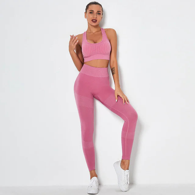 2-Piece Seamless Yoga Set with High-Waisted Leggings