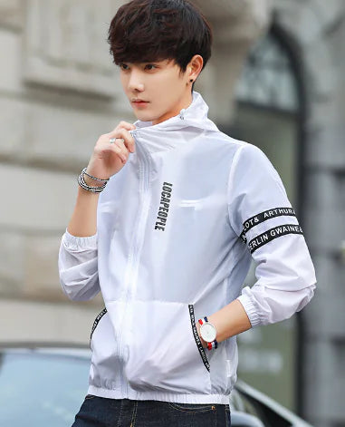 Men's Spring Autumn Hoodie Printed Jacket (Korean Style)