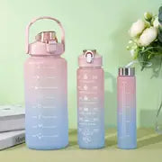 3PCS Leak-proof Motivational Sports Water Bottles