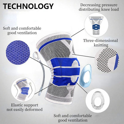 1 Set Silicone Spring Knee Support for Sports Fitness