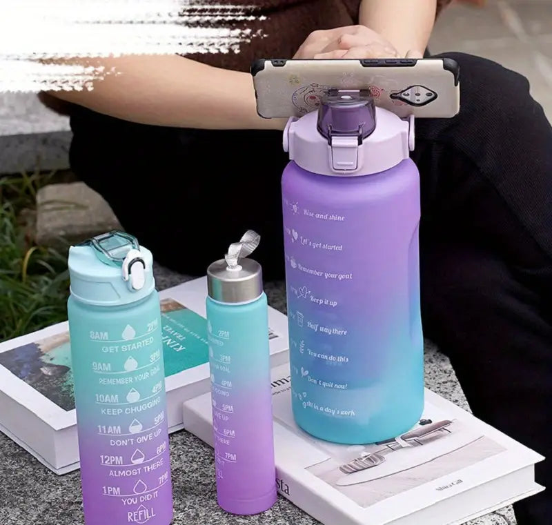 3PCS Leak-proof Motivational Sports Water Bottles