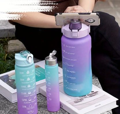 3PCS Leak-proof Motivational Sports Water Bottles