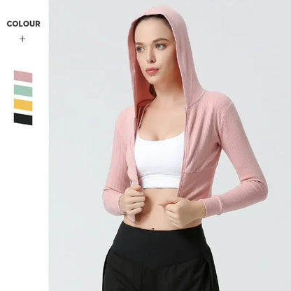 Tight Long Sleeve Zipper Jacket for Yoga and Running