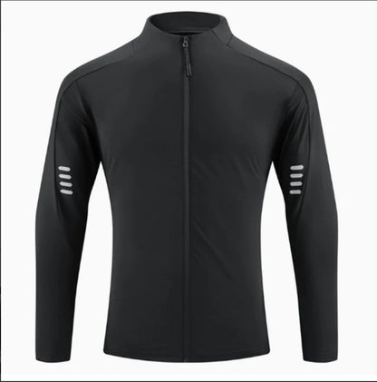 Men's Compression Long Sleeve Running Jacket with Stand Collar
