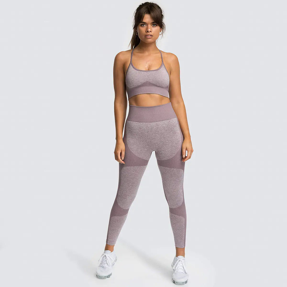 Women's Seamless Yoga Tank Top and Sports Bra Set