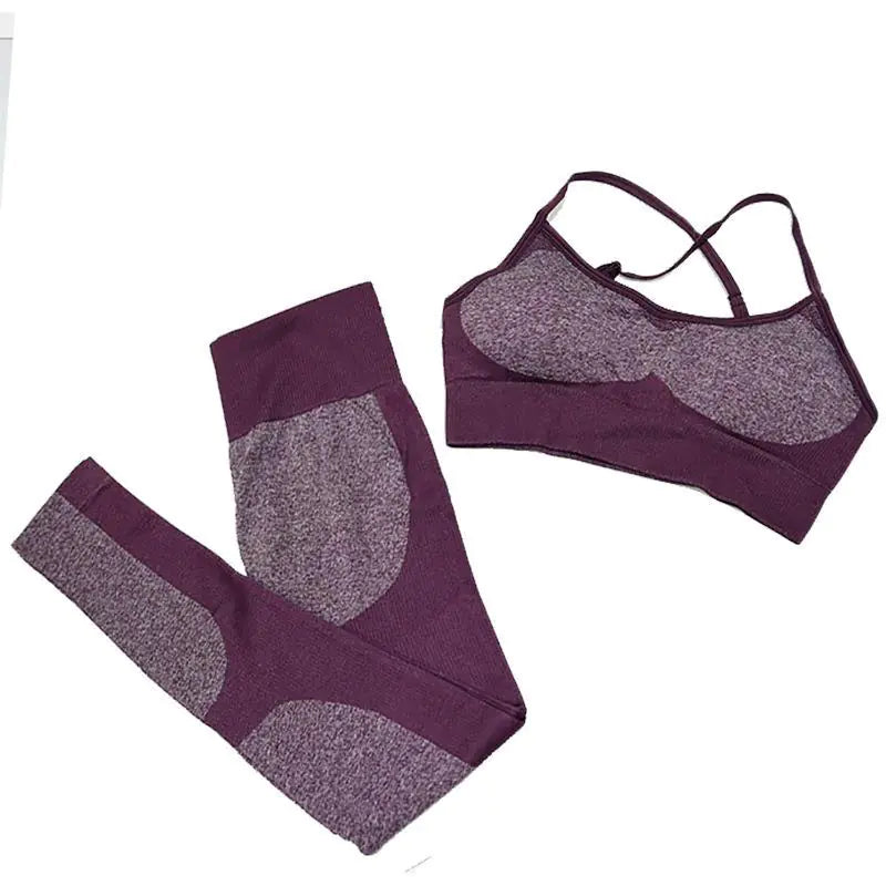 Women's Seamless Yoga Tank Top and Sports Bra Set