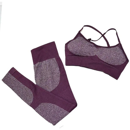 Women's Seamless Yoga Tank Top and Sports Bra Set