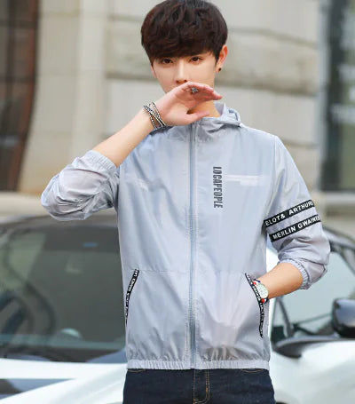 Men's Spring Autumn Hoodie Printed Jacket (Korean Style)