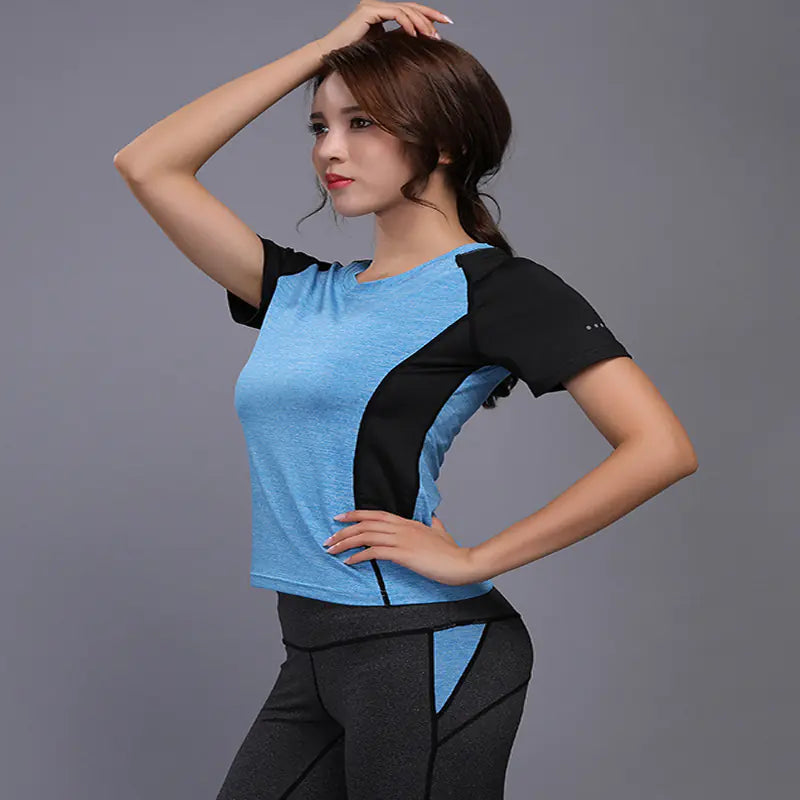 Women's Yoga T-Shirt - Short Sleeve Quick-Dry Fitness