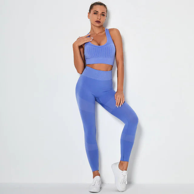 2-Piece Seamless Yoga Set with High-Waisted Leggings