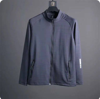 Men's Compression Long Sleeve Running Jacket with Stand Collar