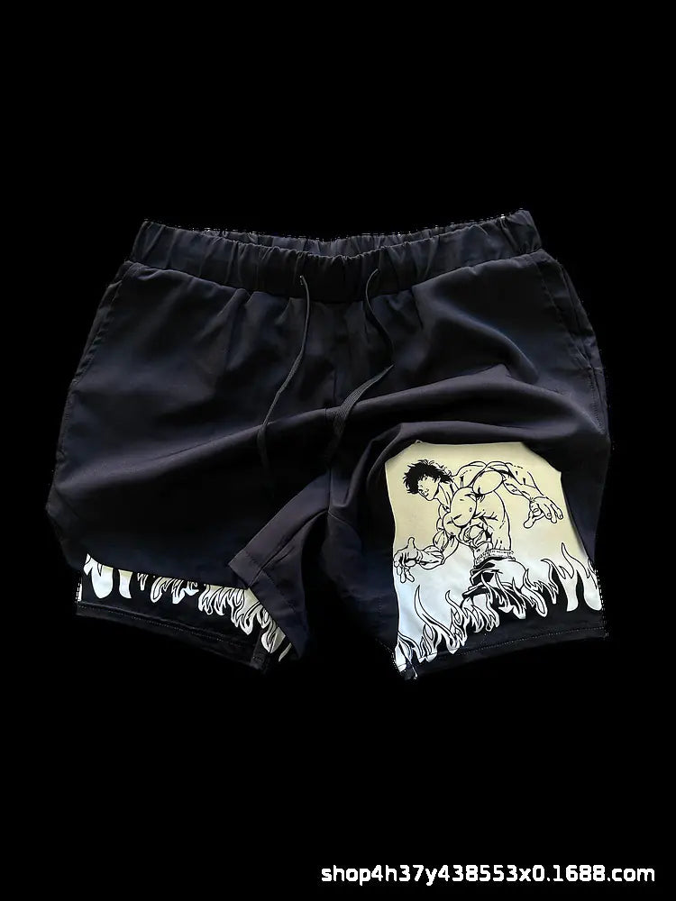 Men's Sporty Double-Layer Breathable Workout Shorts