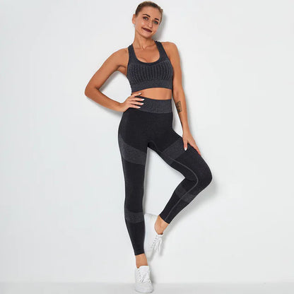 2-Piece Seamless Yoga Set with High-Waisted Leggings
