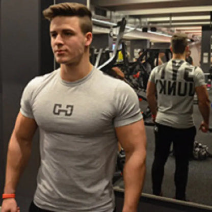 Men's Breathable Cotton Short Sleeve Workout T-Shirt