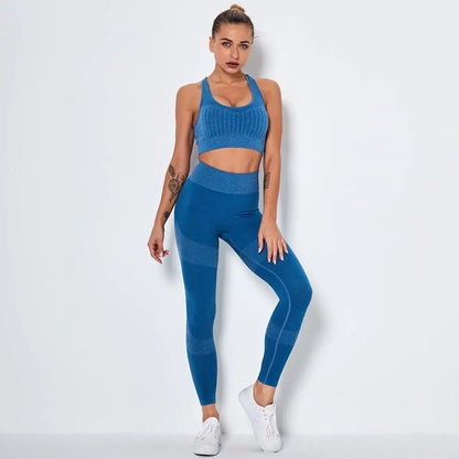 2-Piece Seamless Yoga Set with High-Waisted Leggings