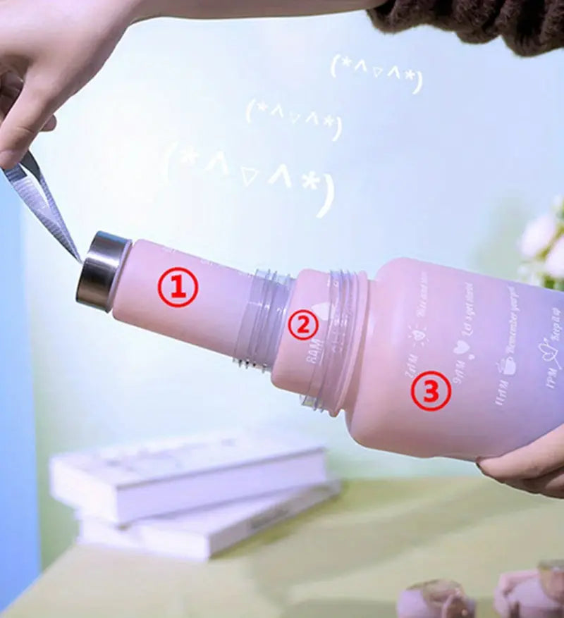 3PCS Leak-proof Motivational Sports Water Bottles
