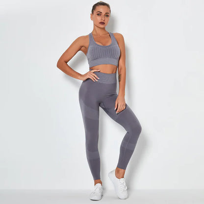 2-Piece Seamless Yoga Set with High-Waisted Leggings